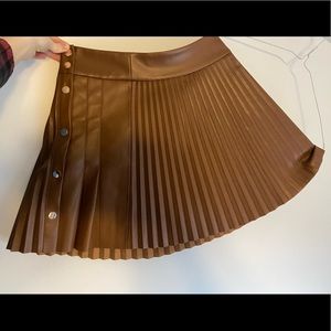 Zara brown pleated skirt